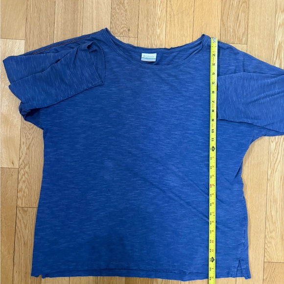 Columbia Performance Slub Knit 3/4 Tee | Blue Heather | Relaxed Fit XL - Picture 8 of 10